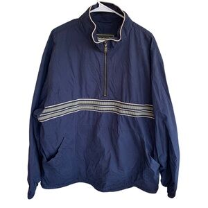 Vintage Timberland Navy Pullover Jacket Adult Size XL Stripes 1/4 Zip 90s